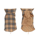 Pet Dog Waterproof Reversible Plaid Jacket Coat Winter Clothes Beige L