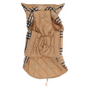 Pet Dog Waterproof Reversible Plaid Jacket Coat Winter Clothes Beige L