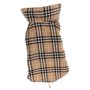 Pet Dog Waterproof Reversible Plaid Jacket Coat Winter Clothes Beige XL