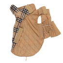 Pet Dog Waterproof Reversible Plaid Jacket Coat Winter Clothes Beige XL