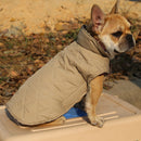 Pet Dog Waterproof Reversible Plaid Jacket Coat Winter Clothes Brown XL