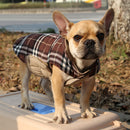 Pet Dog Waterproof Reversible Plaid Jacket Coat Winter Clothes Brown XL