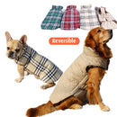 Pet Dog Waterproof Reversible Plaid Jacket Coat Winter Clothes Brown XL