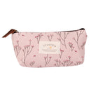 Flower Pencil Pen Case Cosmetic Makeup Bag Storage Pouch Purse Beige