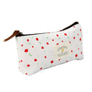 Flower Pencil Pen Case Cosmetic Makeup Bag Storage Pouch Purse Beige