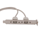 Generic Dual Port USB 2.0 Motherboard Rear Panel Expansion Bracket Host Adapter