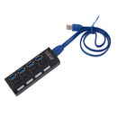 USB 3.0 4 HUB Box Splitter Expansion Switch for Desktop PC Laptop