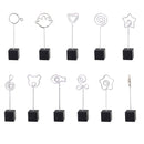 Black Cube Base Card Picture Memo Photo Clip Holder Music Notation Wire Clip