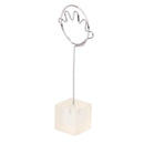 Translucent Cube Base Card Picture Memo Photo Clip Holder Palm Shape Wire Clip