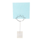 Translucent Cube Base Card Picture Memo Photo Clip Holder Palm Shape Wire Clip