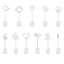 Translucent Cube Base Card Picture Memo Photo Clip Holder Palm Shape Wire Clip