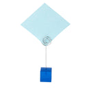 Blue Cube Base Card Picture Memo Photo Clip Holder Music Notation Wire Clip