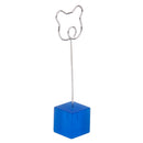 Blue Cube Base Card Picture Memo Photo Clip Holder Bear Shape Wire Clip