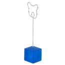 Blue Cube Base Card Picture Memo Photo Clip Holder Bear Shape Wire Clip