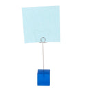 Blue Cube Base Card Picture Memo Photo Clip Holder Bear Shape Wire Clip