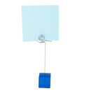 Blue Cube Base Card Picture Memo Photo Clip Holder Fish Shape Wire Clip