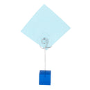 Blue Cube Base Card Picture Memo Photo Clip Holder Flower Shape Wire Clip