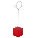 Red Cube Base Card Picture Memo Photo Clip Holder Keyring Shape Wire Clip