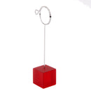 Red Cube Base Card Picture Memo Photo Clip Holder Keyring Shape Wire Clip