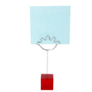 Red Cube Base Card Picture Memo Photo Clip Holder Palm Shape Wire Clip