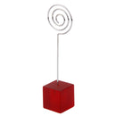 Red Cube Base Card Picture Memo Photo Clip Holder Circle Shape Wire Clip