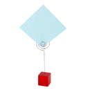 Red Cube Base Card Picture Memo Photo Clip Holder Circle Shape Wire Clip