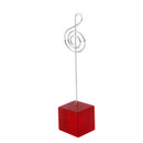 Red Cube Base Card Picture Memo Photo Clip Holder Music Notation Wire Clip