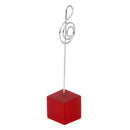 Red Cube Base Card Picture Memo Photo Clip Holder Music Notation Wire Clip