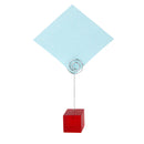 Red Cube Base Card Picture Memo Photo Clip Holder Music Notation Wire Clip