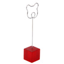 Red Cube Base Card Picture Memo Photo Clip Holder Bear Shape Wire Clip