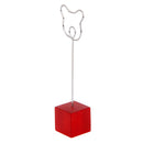 Red Cube Base Card Picture Memo Photo Clip Holder Bear Shape Wire Clip