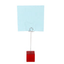 Red Cube Base Card Picture Memo Photo Clip Holder Bear Shape Wire Clip