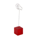 Red Cube Base Card Picture Memo Photo Clip Holder Fish Shape Wire Clip