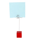 Red Cube Base Card Picture Memo Photo Clip Holder Fish Shape Wire Clip