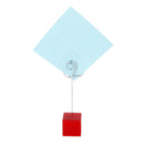 Red Cube Base Card Picture Memo Photo Clip Holder Flower Shape Wire Clip