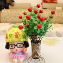Artificial 7 Branches Lucky Fruit Plastic Ivy Leaf Plant Vine Foliage Decor