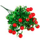 Artificial 7 Branches Lucky Fruit Plastic Ivy Leaf Plant Vine Foliage Decor