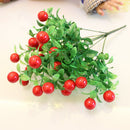 Artificial 7 Branches Lucky Fruit Plastic Ivy Leaf Plant Vine Foliage Decor