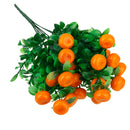 Artificial 7-Branch Lucky Fruit Orange Plastic Ivy Plant Vine Foliage Decor