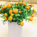 Artificial 7-Branch Lucky Fruit Orange Plastic Ivy Plant Vine Foliage Decor
