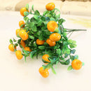 Artificial 7-Branch Lucky Fruit Orange Plastic Ivy Plant Vine Foliage Decor