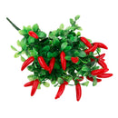 Artificial 7 Branches Pepper Fruit Plastic Ivy Leaf Plant Vine Foliage Decor