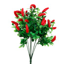 Artificial 7 Branches Pepper Fruit Plastic Ivy Leaf Plant Vine Foliage Decor