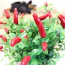 Artificial 7 Branches Pepper Fruit Plastic Ivy Leaf Plant Vine Foliage Decor