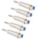 5Pcs XLR 3Pin Female to 6.35mm 1/4 Stereo Jack Male Plug Audio Cord Mic Ada