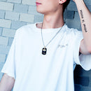 Her King His Queen Crown Couple Square Titanium Steel Necklace