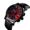 SKMEI 9196 Men Fashion Leather Strap Stopwatch Date Display Roman Numerals Sport Quartz Watch