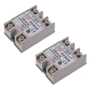 2PCS Solid State Relay SSR-25DA 25A /250V 3-32V DC Input 24-380VAC Output Q7O7