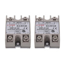 2PCS Solid State Relay SSR-25DA 25A /250V 3-32V DC Input 24-380VAC Output Q7O7