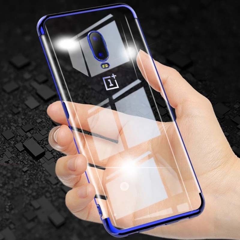 Bakeey Plating Transparent Shockproof Soft TPU Back Cover Protective Case for OnePlus 7
